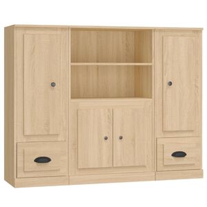 vidaXL Highboards 3 pcs Sonoma Oak Engineered Wood