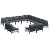vidaXL Garden Sofa Set with Cushion 13 pcs Black Steel