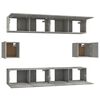 vidaXL 6 Piece TV Cabinet Set Concrete Grey Engineered Wood