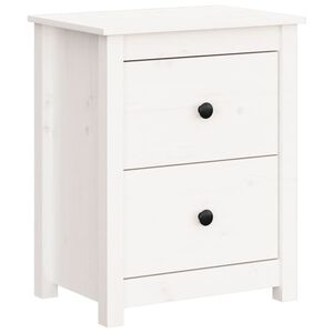 vidaXL Bedside Cabinet White 50x35x61.5 cm Solid Wood Pine