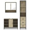 vidaXL 3 Piece Bathroom Furniture Set Sonoma Oak Engineered Wood