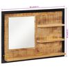 vidaXL Mirror with Shelves 80x8x55 cm Glass and Solid Wood Mango
