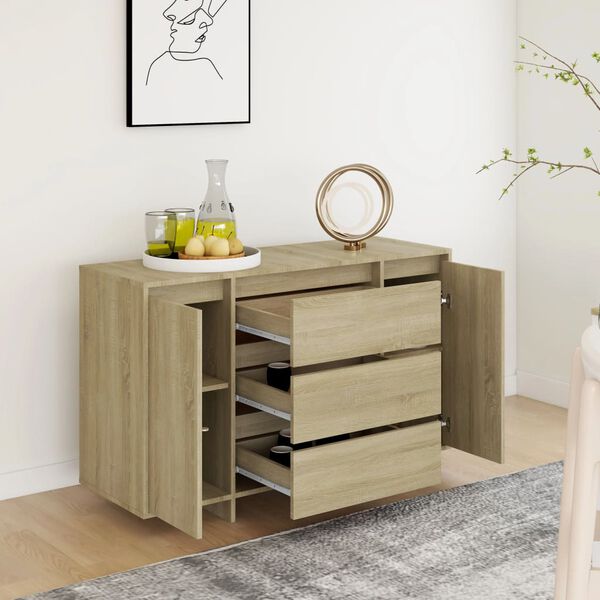 vidaXL Sideboard with 3 Drawers Sonoma Oak 120x41x75 cm Engineered Wood