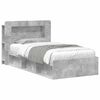 vidaXL Bed Frame with Storage with Headboard Concrete Grey 75 x 190 cm