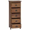 vidaXL Chest of Drawers Brown 45 x 35 x 110 cm Solid Teak Wood