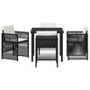 vidaXL Garden Dining Set 5 pcs Black Poly rattan