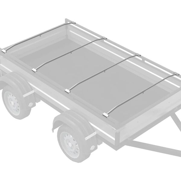 vidaXL suitable for Flat Tarpaulin Bracket 4 pcs Silver 100-145 cm