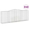 vidaXL Arched Gabion Baskets 10 pcs 400x50x140/160 cm Galvanised Iron