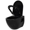 vidaXL Wall-Hung Toilet with Concealed Cistern Ceramic Black