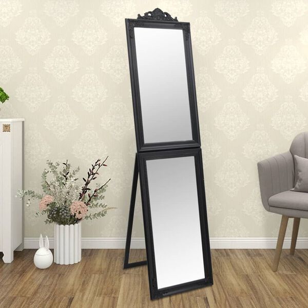 vidaXL Free-Standing Mirror Black 50x200 cm