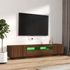 vidaXL 2 Piece TV Cabinet Set with LED Lights Brown Oak Engineered Wood