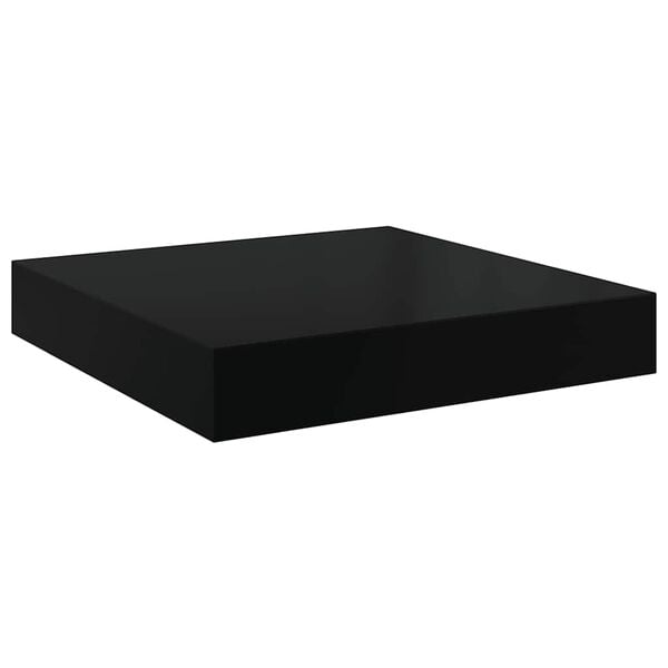 vidaXL Floating Wall Shelf High Gloss Black 23x23.5x3.8 cm MDF