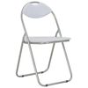 vidaXL Folding Dining Chairs 2 pcs White Faux Leather