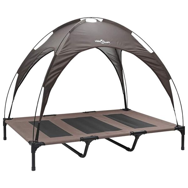 vidaXL Dog Bed Folding Manual Brown 122 x 93 x 106.5 cm Steel
