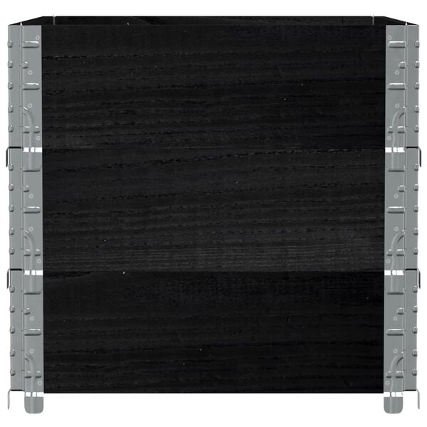 vidaXL Garden Planter Black 80x60 cm Solid Wood Pine