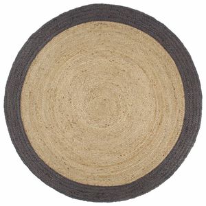 vidaXL Handmade Rug Jute with Dark Grey Border 240 cm