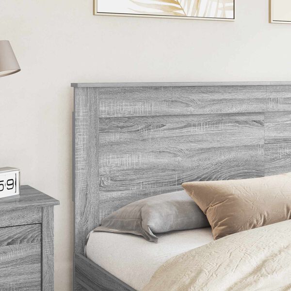 vidaXL Headboard with Headboard Grey Sonoma 200 cm Engineered Wood