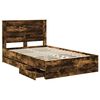 vidaXL Bed Frame with Drawer Smoked Oak 120 x 200 cm Engineer Wood