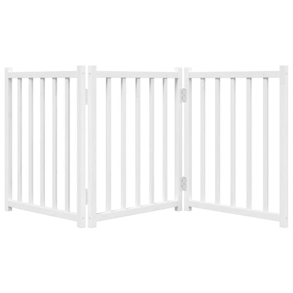 vidaXL Dog Gate Foldable 3 Panels White 150 cm Solid Wood Fir