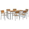 vidaXL Garden Dining Set 7 pcs Grey Solid Acacia Wood