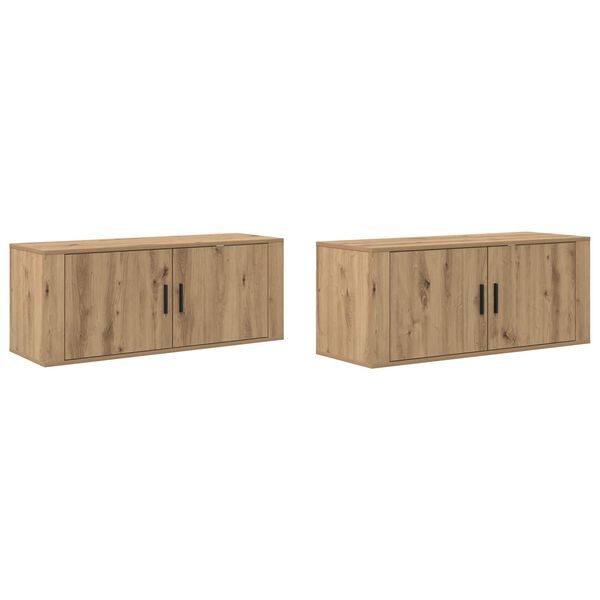 vidaXL Wall-mounted TV Cabinet Set Wall-mounted 2 pcs Artisan Oak