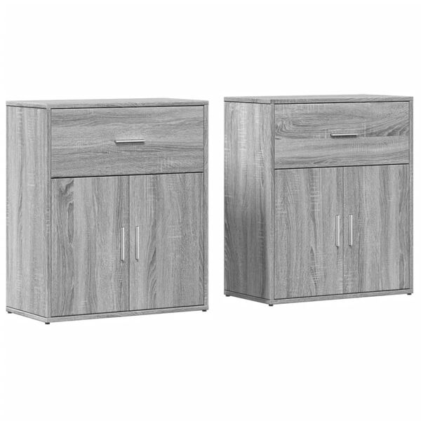 vidaXL Sideboards 2 pcs Grey Sonoma 60x31x70 cm Engineered Wood