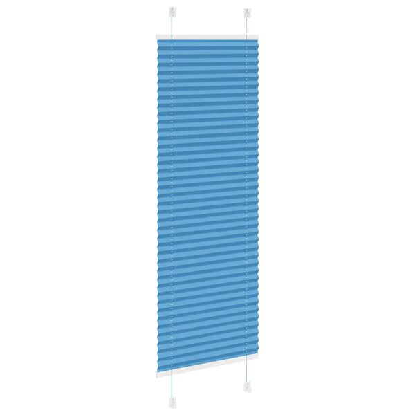 vidaXL Pleated Blind Blue 45x150 cm Fabric Width 44.4 cm Polyester