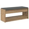 vidaXL Hall Bench with Cushion with Shelf Artisan Oak 103 x 38 x 45 cm
