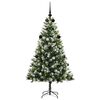 vidaXL Artificial Hinged Christmas Tree with Flocked Snow 150 cm