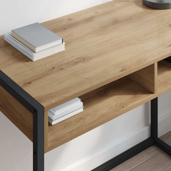 vidaXL Desk with Storage Artisian Oak 100 x 50 x 75 cm Engineered Wood
