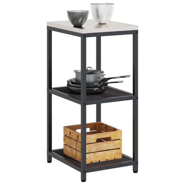 vidaXL Kitchen Storage with Shelf Black 40 x 50 x 92 cm Steel