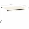 vidaXL Manual Retractable Awning with LED 450x350 cm Cream