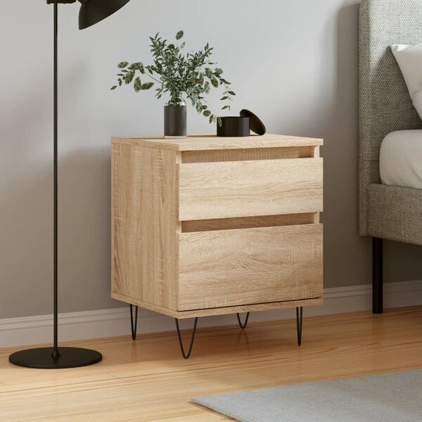 vidaXL Bedside Cabinet Sonoma Oak 40x35x50 cm Engineered Wood