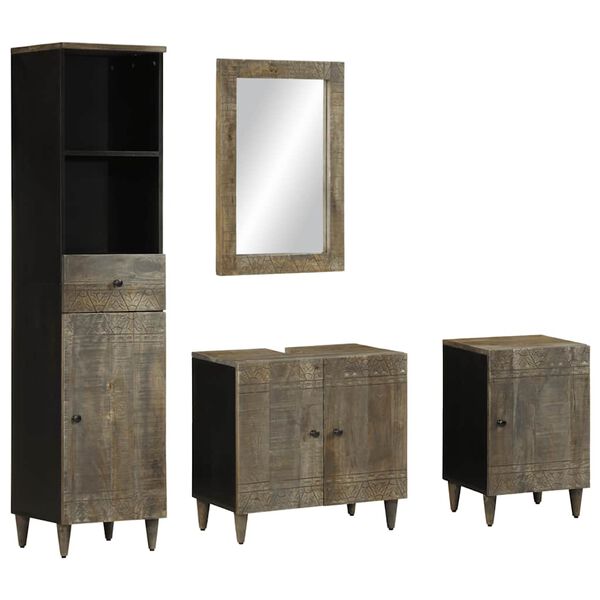 vidaXL 4 Piece Bathroom Furniture Set Solid Wood Mango