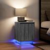 vidaXL Bedside Cabinet with LED Lights Grey Sonoma 38x34x50 cm