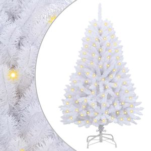 vidaXL Artificial Christmas Tree 150 LEDs PVC and Steel White