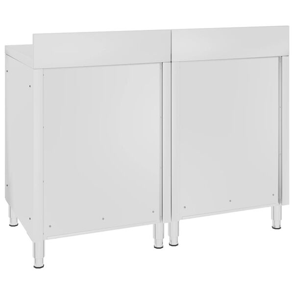 vidaXL Commercial Work Table Cabinet 120x60x96 cm Stainless Steel