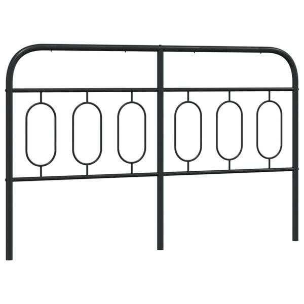 vidaXL Metal Replace Headboard Black 150 cm