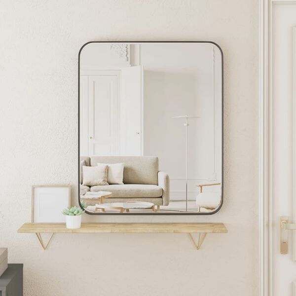 vidaXL Wall-mounted Mirror Black 50x60 cm Rectangle