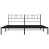 vidaXL Metal Bed Frame without Mattress with Headboard Black 200x200cm