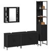 vidaXL Bathroom Furniture Set with Shelf 4 pcs Black Engineered wood