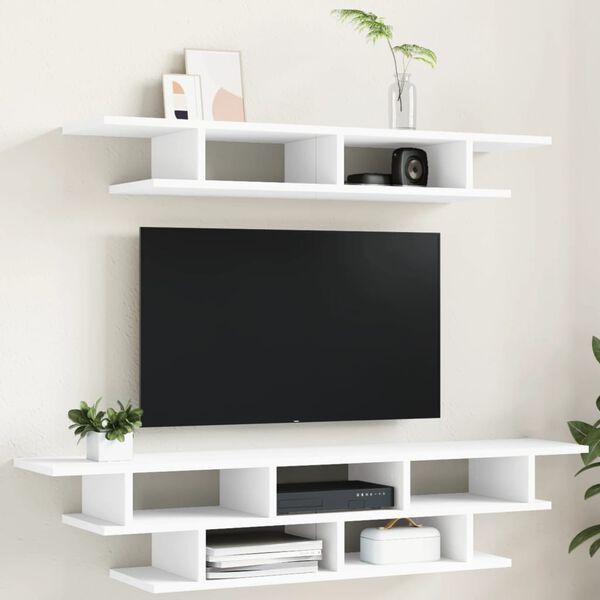vidaXL TV Wall Units White Engineered Wood