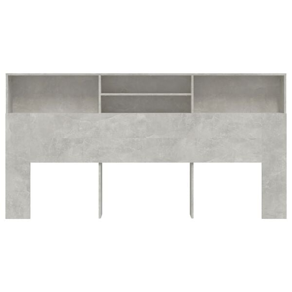 vidaXL Headboard Cabinet Concrete Grey 200x19x103.5 cm