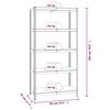 vidaXL 5-Layer Heavy-duty Shelves 2 pcs Silver Steel&Engineered Wood