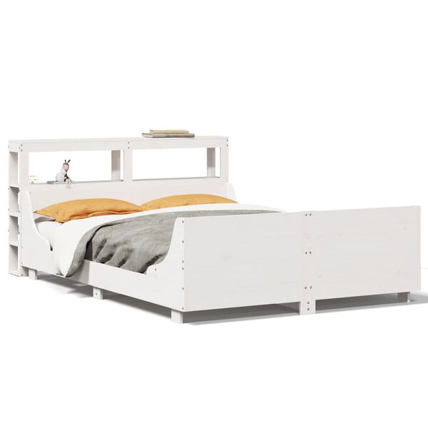 vidaXL Bed Frame without Mattress White 140x200 cm Solid Wood Pine