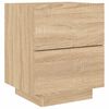 vidaXL Bedside Cabinets with LED Lights 2 pcs Sonoma Oak Engineered Wood