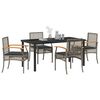 vidaXL Garden Dining Set 5 pcs Grey Poly Rattan