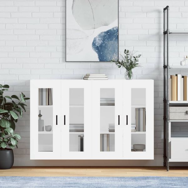 vidaXL Wall Mounted Cabinets 2 pcs White Engineered Wood