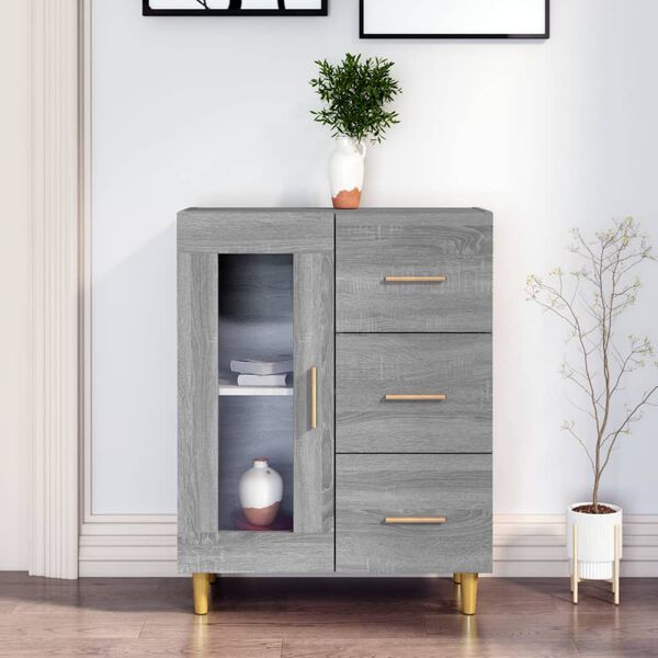 vidaXL Sideboard Grey Sonoma 69,5x34x90 cm Engineered Wood