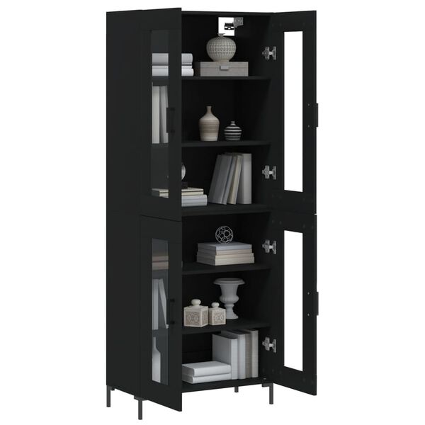 vidaXL Highboard Black 69.5x34x180 cm Engineered Wood
